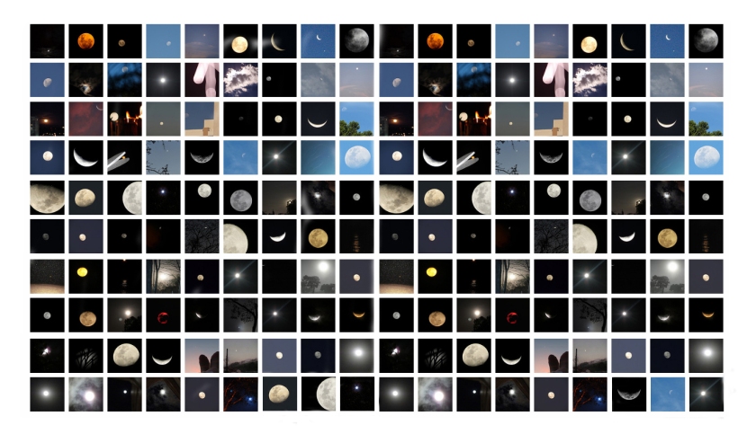 durante todo o ano de 2012 os alunos dos Módulos de Fotografia olharam para cima e fotografaram a lua